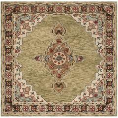 ASPEN, SAGE / BROWN, 7' X 7' Square, Area Rug