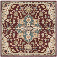 ASPEN, RED / BLUE, 7' X 7' Square, Area Rug, APN507A-7SQ