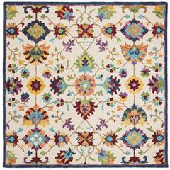 ASPEN, IVORY / BLUE, 7' X 7' Square, Area Rug, APN509A-7SQ