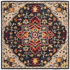 ASPEN, CHARCOAL / CREAM, 7' X 7' Square, Area Rug