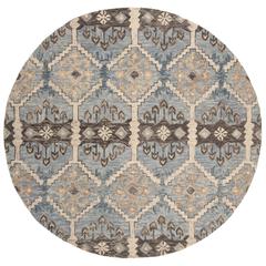 ASPEN, LIGHT BLUE / CREAM, 7' X 7' Round, Area Rug
