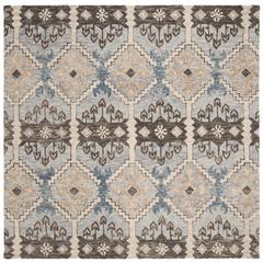 ASPEN, LIGHT BLUE / CREAM, 7' X 7' Square, Area Rug
