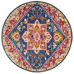 ASPEN, NAVY / FUCHSIA, 7' X 7' Round, Area Rug