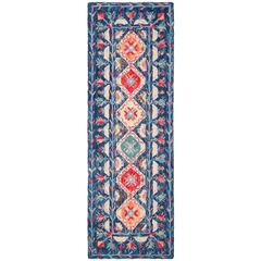 ASPEN, NAVY / ORANGE, 2'-3" X 7', Area Rug