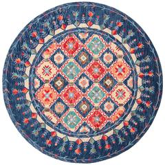 ASPEN, NAVY / ORANGE, 7' X 7' Round, Area Rug