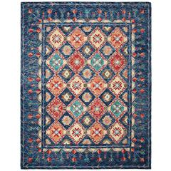 ASPEN, NAVY / ORANGE, 8' X 10', Area Rug
