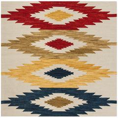 ASPEN, IVORY / MULTI, 7' X 7' Square, Area Rug, APN704A-7SQ
