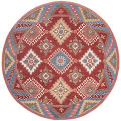 ASPEN, RED / BLUE, 7' X 7' Round, Area Rug, APN803Q-7R