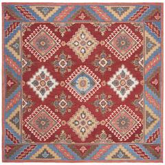 ASPEN, RED / BLUE, 7' X 7' Square, Area Rug, APN803Q-7SQ