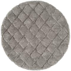 ADRIANA SHAG, LIGHT GREY / LIGHT GREY, 6'-7" X 6'-7" Round, Area Rug