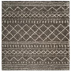 ARIZONA SHAG, BROWN / IVORY, 6'-7" X 6'-7" Square, Area Rug, ASG741B-7SQ