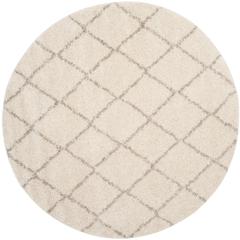 ARIZONA SHAG, IVORY / BEIGE, 6'-7" X 6'-7" Round, Area Rug, ASG742A-7R
