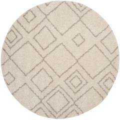 ARIZONA SHAG, IVORY / BEIGE, 6'-7" X 6'-7" Round, Area Rug, ASG744A-7R
