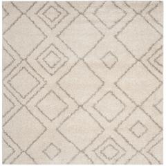 ARIZONA SHAG, IVORY / BEIGE, 6'-7" X 6'-7" Square, Area Rug, ASG744A-7SQ