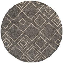 ARIZONA SHAG, BROWN / IVORY, 6'-7" X 6'-7" Round, Area Rug, ASG744B-7R