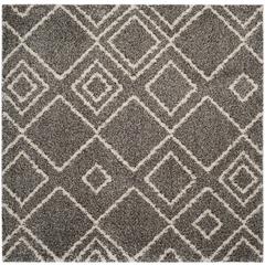 ARIZONA SHAG, BROWN / IVORY, 6'-7" X 6'-7" Square, Area Rug, ASG744B-7SQ