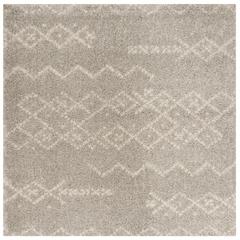 ARIZONA SHAG, GREY / IVORY, 6'-7" X 6'-7" Square, Area Rug, ASG745D-7SQ