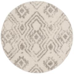 ARIZONA SHAG, IVORY / GREY, 6'-7" X 6'-7" Round, Area Rug, ASG746G-7R