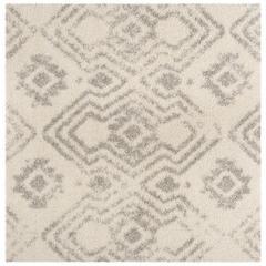 ARIZONA SHAG, IVORY / GREY, 6'-7" X 6'-7" Square, Area Rug, ASG746G-7SQ