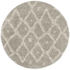ARIZONA SHAG, GREY / IVORY, 6'-7" X 6'-7" Round, Area Rug, ASG747D-7R