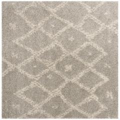 ARIZONA SHAG, GREY / IVORY, 6'-7" X 6'-7" Square, Area Rug, ASG747D-7SQ