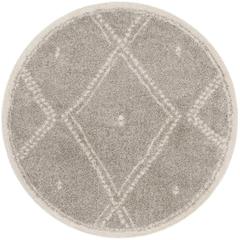 ARIZONA SHAG, GREY / IVORY, 6'-7" X 6'-7" Round, Area Rug, ASG748D-7R