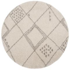 ARIZONA SHAG, IVORY / GREY, 6'-7" X 6'-7" Round, Area Rug, ASG751G-7R