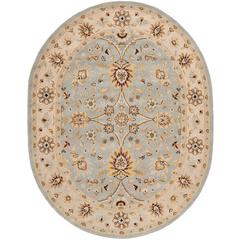 ANTIQUITY, LIGHT BLUE / IVORY, 4'-6" X 6'-6" Oval, Area Rug