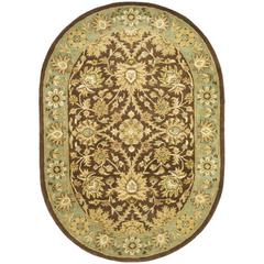 ANTIQUITY, CHOCOLATE / BLUE, 4'-6" X 6'-6" Oval, Area Rug