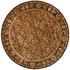 ANTIQUITY, DARK PLUM / GOLD, 3'-6" X 3'-6" Round, Area Rug