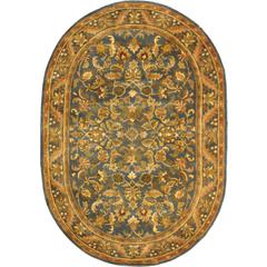 ANTIQUITY, BLUE / GOLD, 4'-6" X 6'-6" Oval, Area Rug