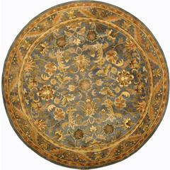 ANTIQUITY, BLUE / GOLD, 3'-6" X 3'-6" Round, Area Rug