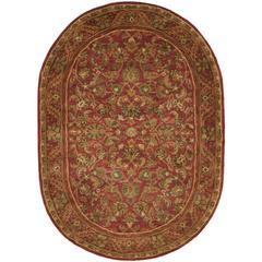 ANTIQUITY, RED / RED, 4'-6" X 6'-6" Oval, Area Rug