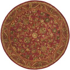 ANTIQUITY, RED / RED, 3'-6" X 3'-6" Round, Area Rug