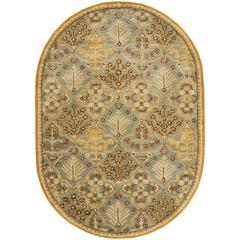 ANTIQUITY, LIGHT BLUE / GOLD, 4'-6" X 6'-6" Oval, Area Rug