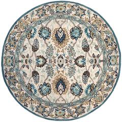 ANTIQUITY, PEACOCK / BLUE, 6' X 6' Round, Area Rug