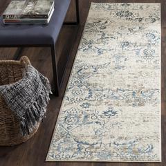 ARTIFACT, BLUE / CREME, 2'-3" X 8', Area Rug