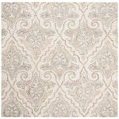 AUBUSSON, IVORY / GREEN, 6' X 6' Square, Area Rug