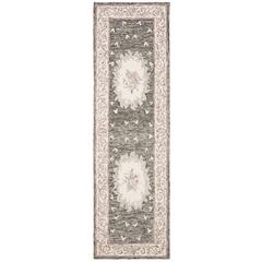 AUBUSSON, IVORY / CHARCOAL, 2'-3" X 8', Area Rug