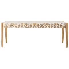BANDELIER LEATHER WEAVE BENCH