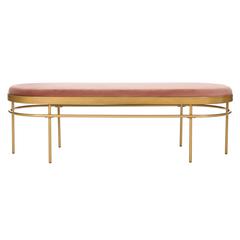 Sylva Oval Bench, Dusty Rose/Gold