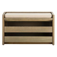 Percy Storage Bench, Rustic Oak/Beige