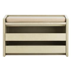 Percy Storage Bench, White Wash/Beige