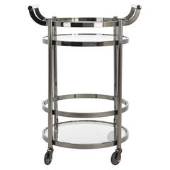 Sienna 2 Tier Round Bar Cart, Gun Metal