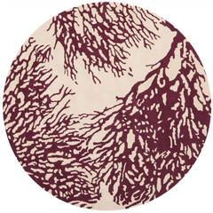 BELLA, BEIGE / PURPLE, 5' X 5' Round, Area Rug