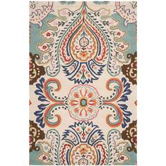 BELLA, IVORY / BLUE, 6' X 9', Area Rug, BEL118A-6