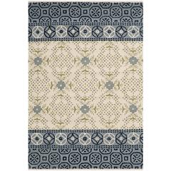 BELLA, IVORY / BLUE, 4' X 6', Area Rug, BEL119A-4