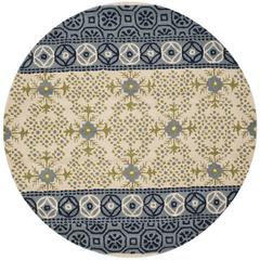 BELLA, IVORY / BLUE, 5' X 5' Round, Area Rug, BEL119A-5R