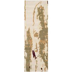 BELLA, BEIGE / GREEN, 2'-3" X 7', Area Rug