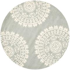 BELLA, GREY / IVORY, 5' X 5' Round, Area Rug, BEL121A-5R